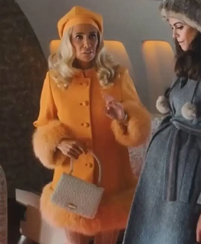 Kristen Wiig Palm Royale S02 Fur Trim Coat