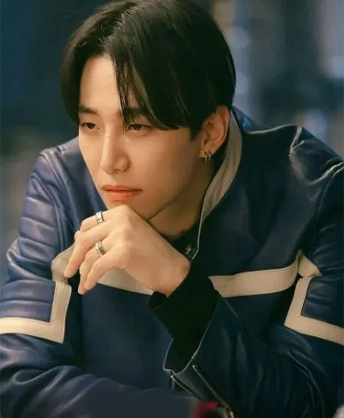 Lee Jun-ho Typhoon Family Blue S01 Leather Jacket For Sale