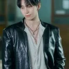 Lee Jun-ho Typhoon Family S01 Leather Blazer