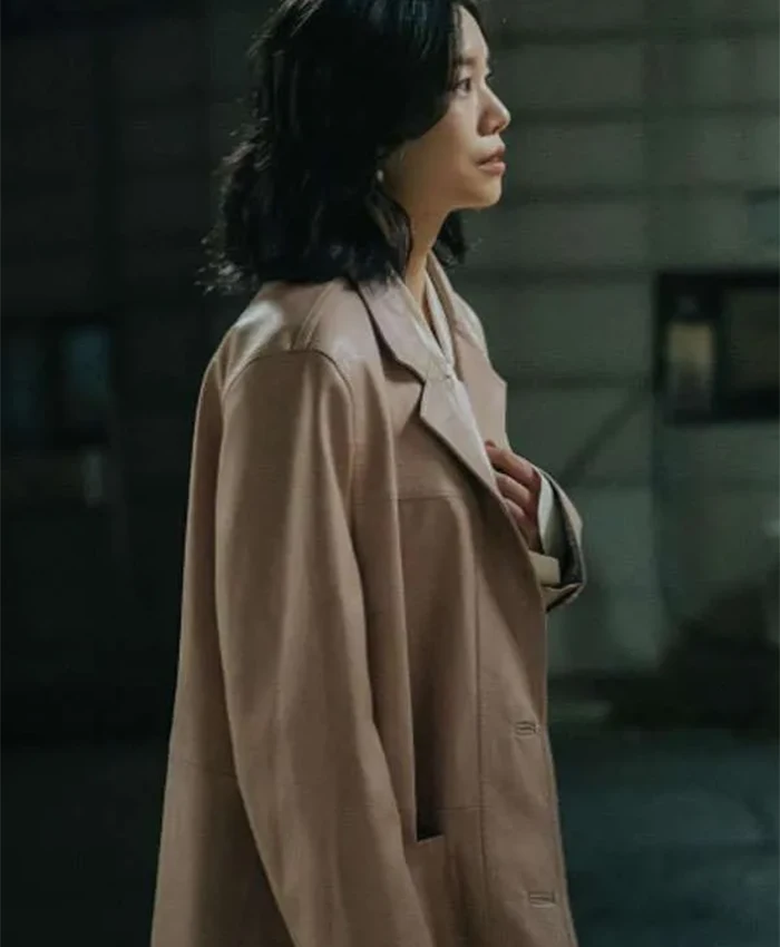 Lee Seol Our Movie S01 Beige Leather Coat