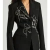 Lisa Vanderpump Vanderpump Rules S12 Black Embellished Blazer Side