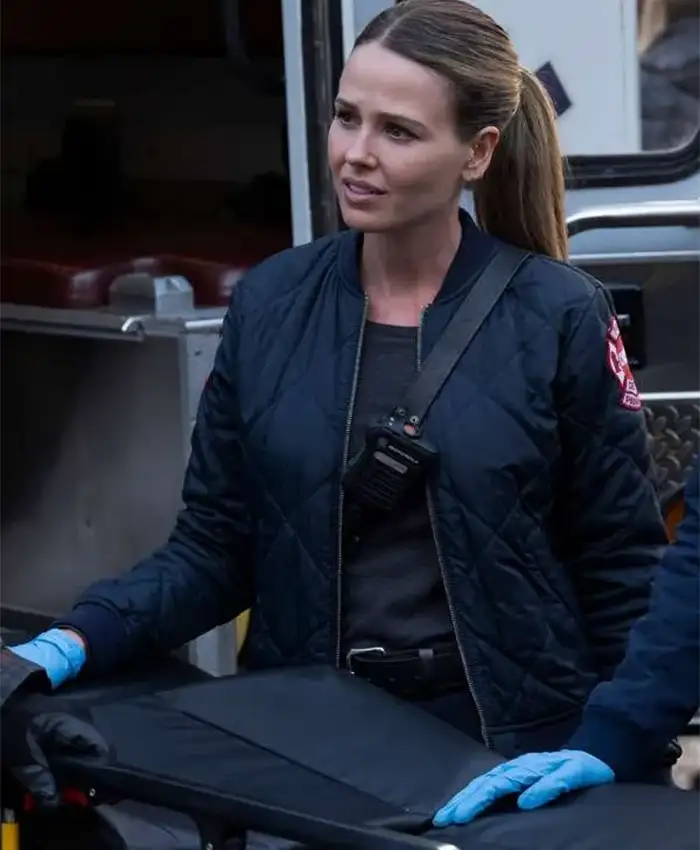 Lizzy Novak Chicago Med Quilted Bomber Jacket For Sale