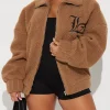 Los Angeles Chamarra Universitaria Brown Sherpa Jacket