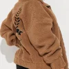 Los Angeles Chamarra Universitaria Brown Sherpa Jacket For Sale