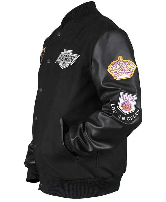 Los Angeles Kings Black Out Team Logo Varsity Jacket - get now