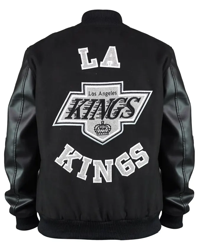 Los Angeles Kings Black Out Team Logo Varsity Jacket