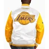 Los Angeles Lakers White and Yellow Varsity Jacket
