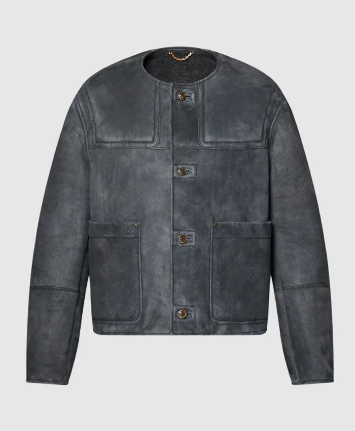 Louis Vuitton Collarless Suede Jacket