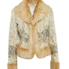 Lucy Albright Tell Me Lies S03 Beige Fur Cropped Jacket For Sale
