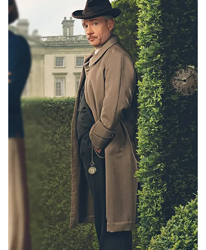Martin Freeman Agatha Christies Seven Dials Wool Coat For Sale