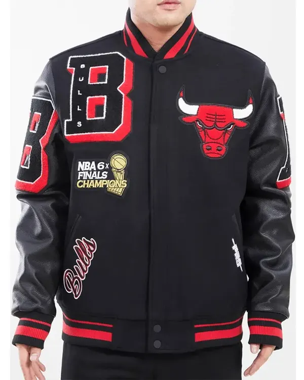 Mashup Chicago Bulls Black Varsity Jacket
