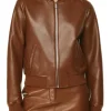 Max Mitchell Wild Cards S03 Brown Leather Jacket For Sale