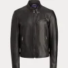Men's Black Leather Biker Jacket