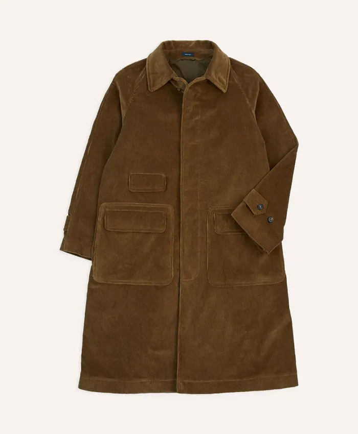Men's Brown Corduroy Raglan Coat
