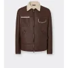 Men's Brown Shearling Bomber Jacket