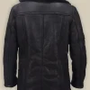 Men's Carlos Shearling Black Leather Jacket For Sale