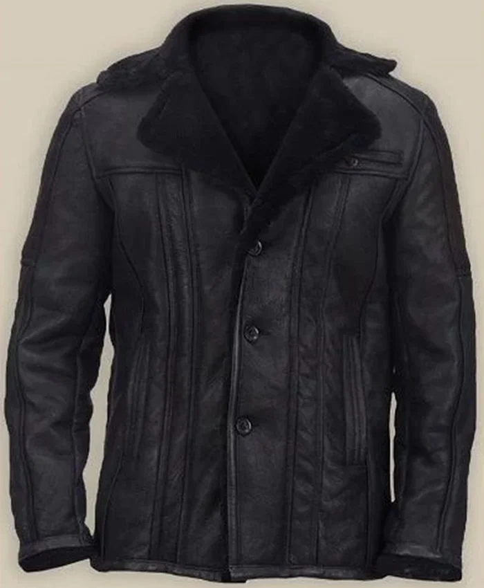 Men's Carlos Shearling Black Leather Jacket