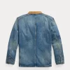 Men's Corduroy Collar Denim Jacket For Sale