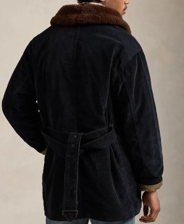 Men's Shearling Collar Corduroy Ranch Coat For Sale