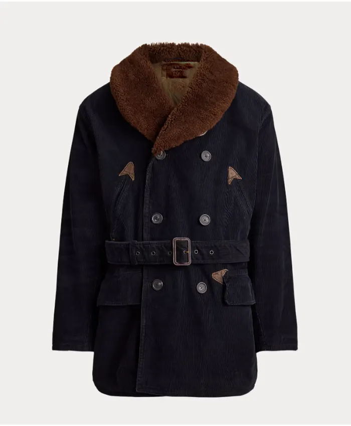 Men's Shearling Collar Corduroy Ranch Coat