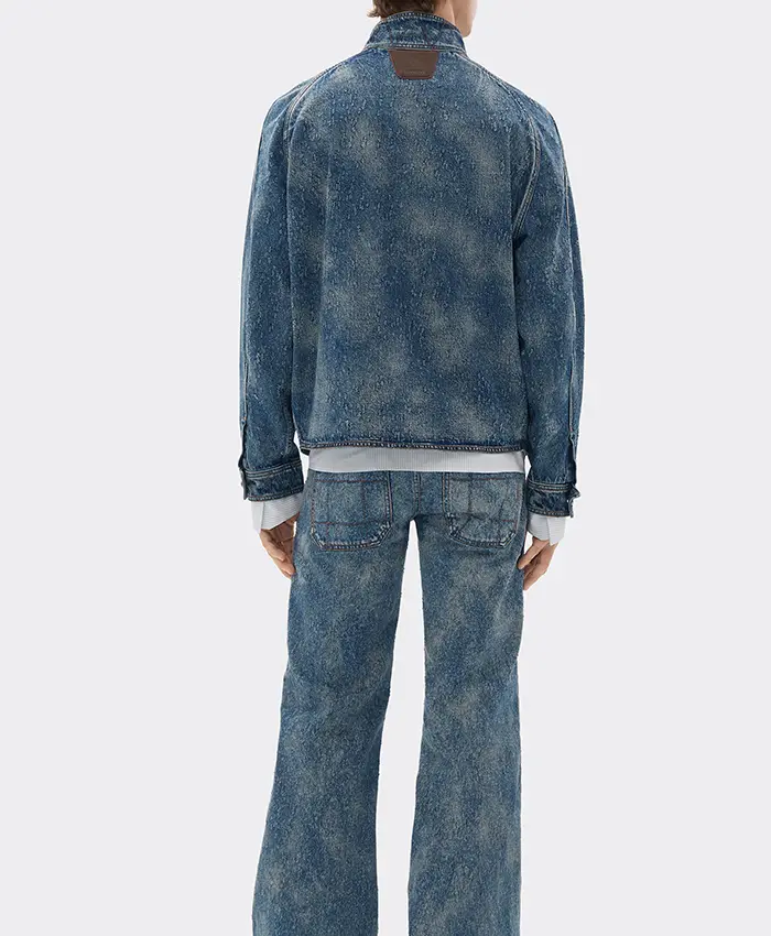 Men's Zip-up Denim Jacket For Sale