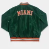 Miami Hurricanes Retro Sebastian Green Bomber Jacket For Men and Women