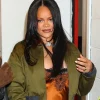NYC Don't Be Dumb Event Rihanna Brown Cropped Bomber Jacket