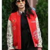 New York City 2026 Famke Janssen Red and White Varsity Jacket
