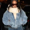 New York City 2026 Rihanna Oversized Blue Denim Jacket