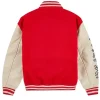 New York City Famke Janssen Keith Haring Heart Face Red and White Varsity Jacket