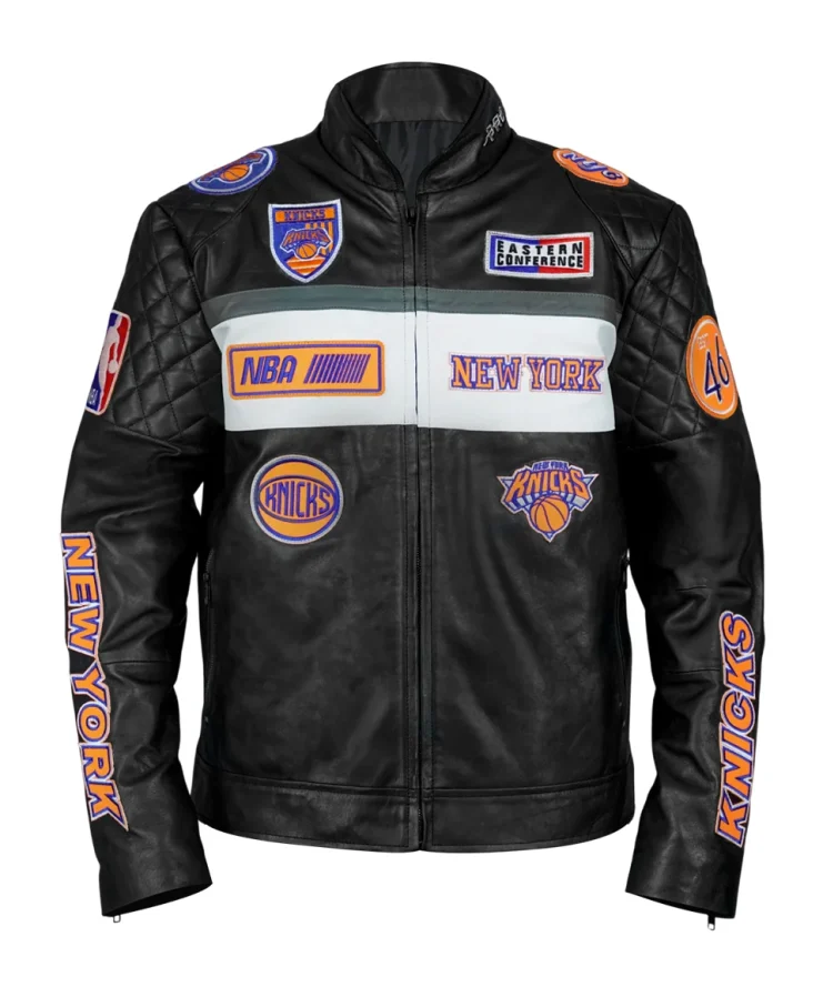 New York Knicks Black Leather Jacket