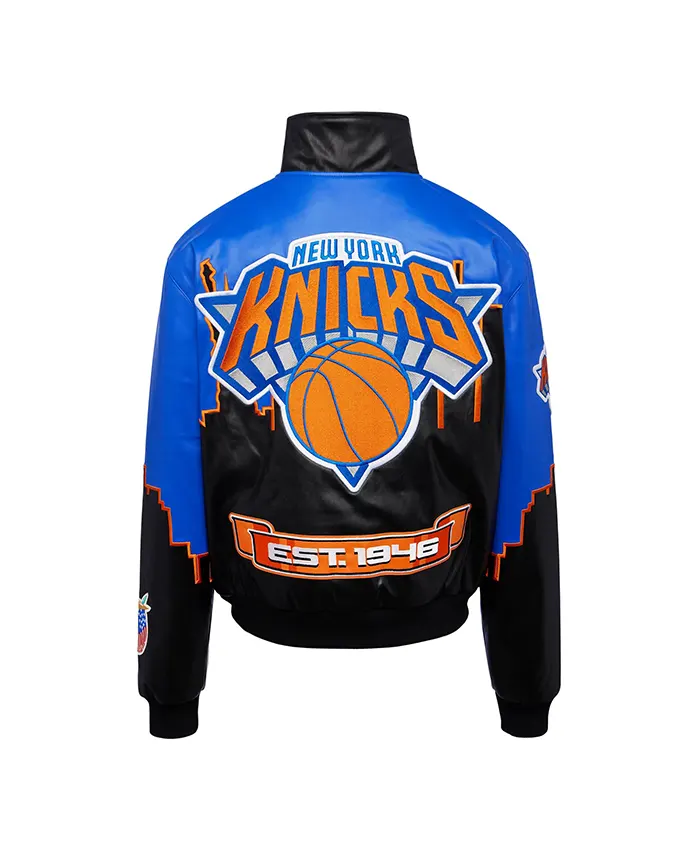 New York Knicks Skyline Vegan Leather Jacket For Sale