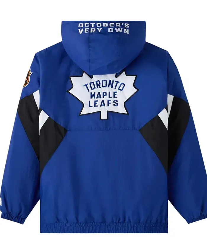 October's Very Own Toronto Maple Leafs Hooded Half-Zip Blue Jacket- Get Now