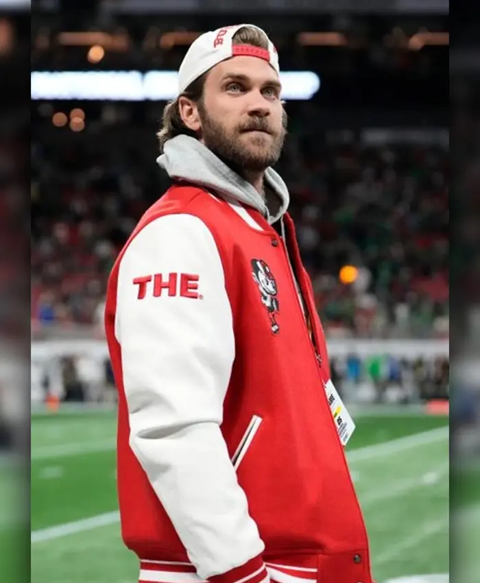 Ohio State Bryce Harper Red And White Varsity Jacket