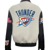 Oklahoma City Thunder White & Navy Varsity Jacket