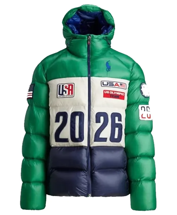 Olympics 2026 Polo Team USA Closing Ceremony Green Jacket