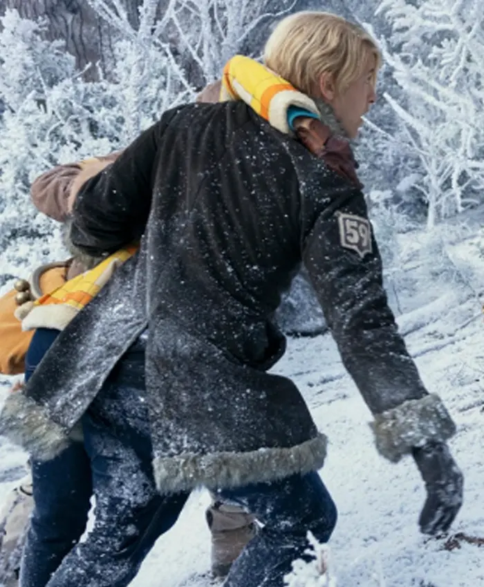 One Piece S02 Sanji Black Shearling Coat-back