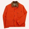 Orange Waxed Ripstop Cotton Jacket