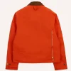 Orange Waxed Ripstop Cotton Jacket For Sale