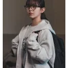 Park Ji-hu Spirit Fingers Grey Hoodie For Sale