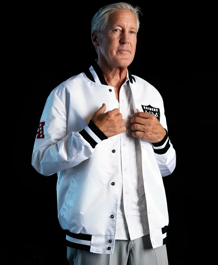 Pete Carroll White Bomber Jacket For Sale
