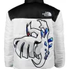 Pokemon Nuptse Jacket White and Black Back