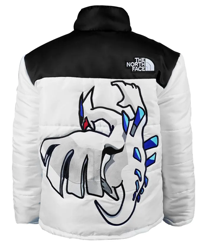 Pokemon Nuptse Jacket White and Black Back