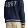 Polo Ralph Lauren Navy Hooded Toggle Letterman Jacket For Sale