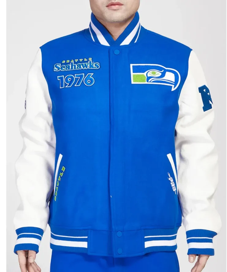 Retro Seattle Seahawks Classic Rib Varsity Jacket