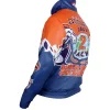 Men's Denver Broncos Shannon Sharpe full snap varsity jacket with rib-knit cuffs