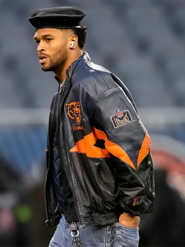 Roschon Johnson Wild Card Playoffs Chicago Bears Leather Jacket