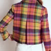 Rose McIver Ghosts S05 Colorful Plaid Jacket Back