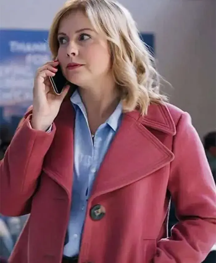Rose McIver Ghosts S05 Pink Wool Jacket