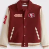 SF 49ers Red And Off-White Varsity Jacket